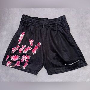Azva Studio Men’s Black Cherry Blossom Mesh Shorts
